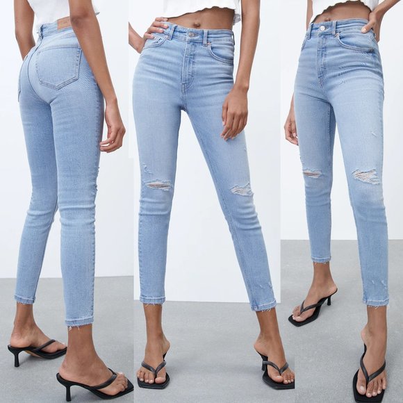 Zara Denim - Zara Vintage High Rise Stretch Skinny Blue Jeans 2
